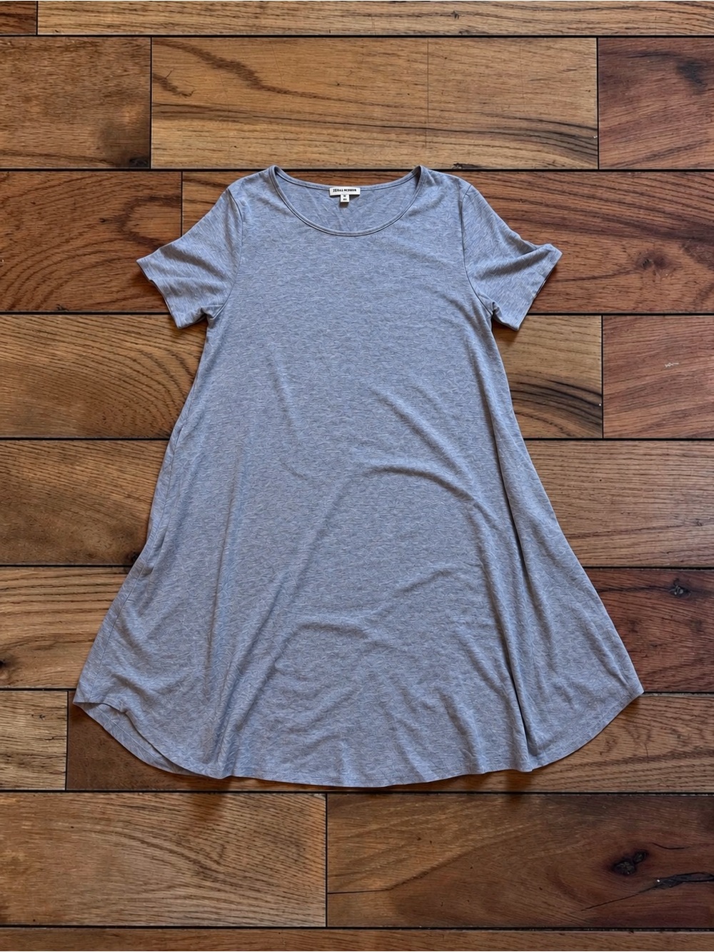 Women’s Zenana Premium Gray Short Sleeve Swing T-Shirt Dress Size M
